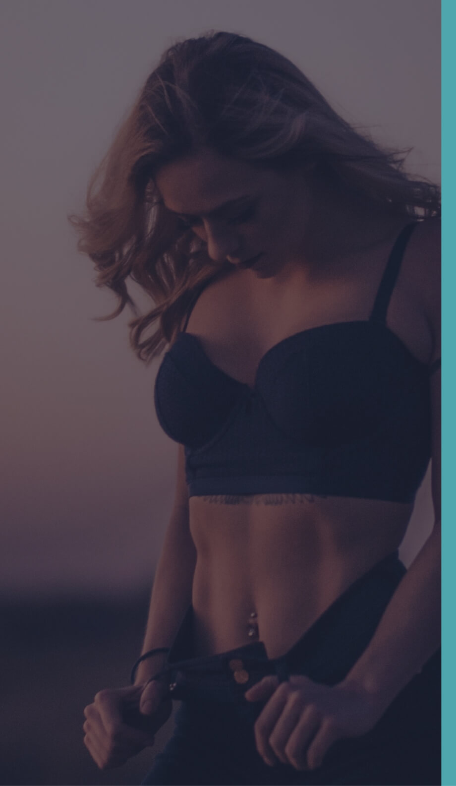 Fit Woman showing belly with abs